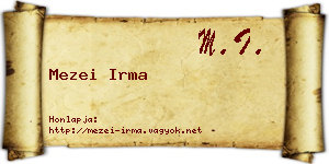Mezei Irma névjegykártya