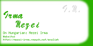 irma mezei business card